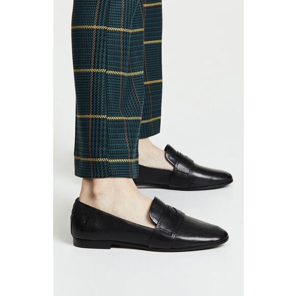 Frye Shoes - Frye Terri Buffalo Black Leather Penny Loafer Flats Womens 9